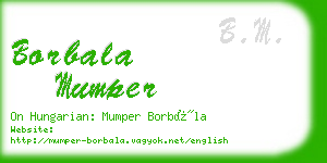 borbala mumper business card